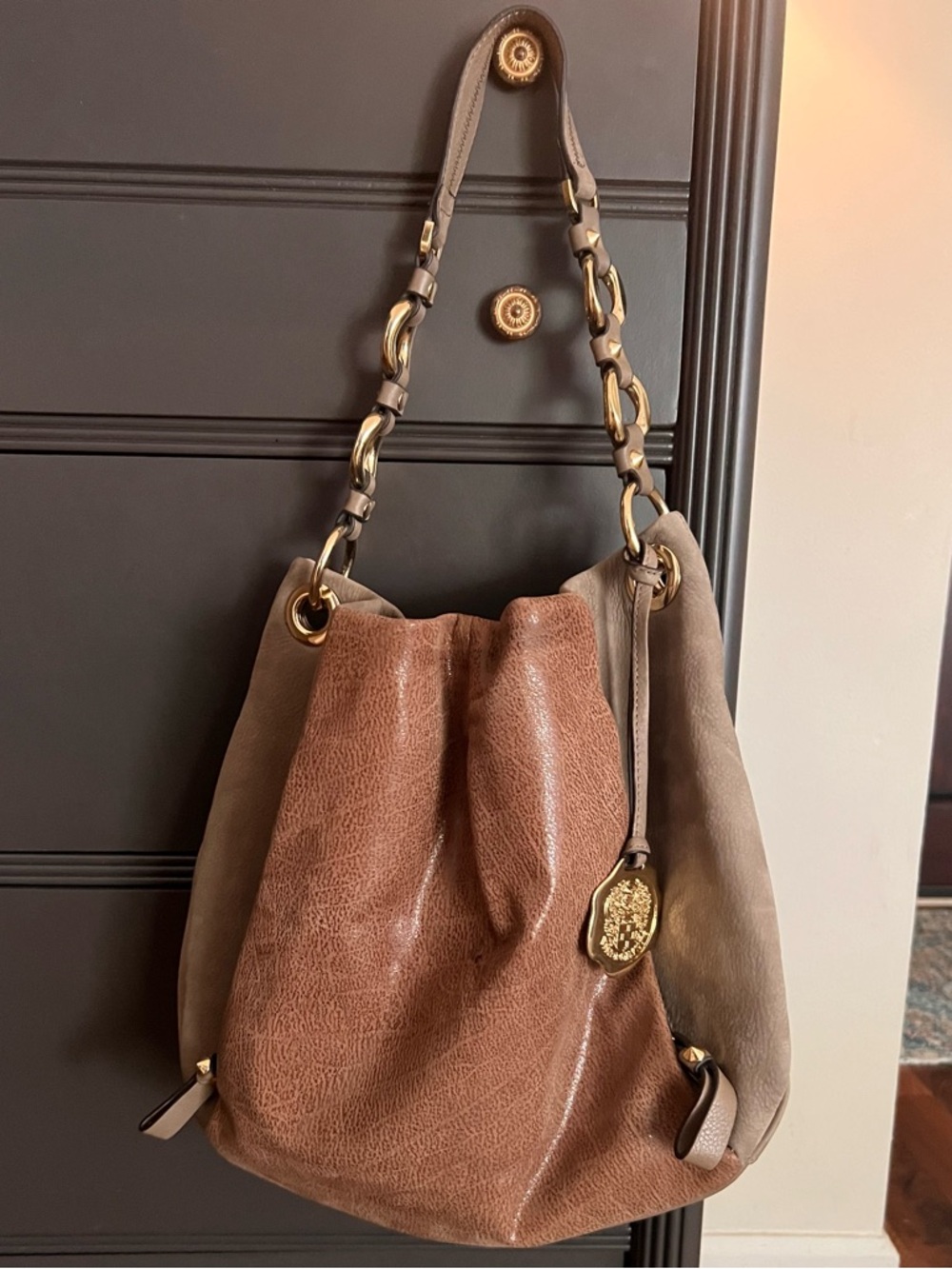Vince Camuto Cristina Leather/Suede Hobo Bag